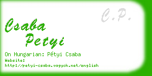 csaba petyi business card